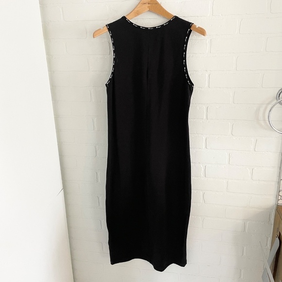 CHAMPION Midi Dress Ring tee Graphic trims Embroidered logo 111656 Black Sz L - Picture 10 of 15